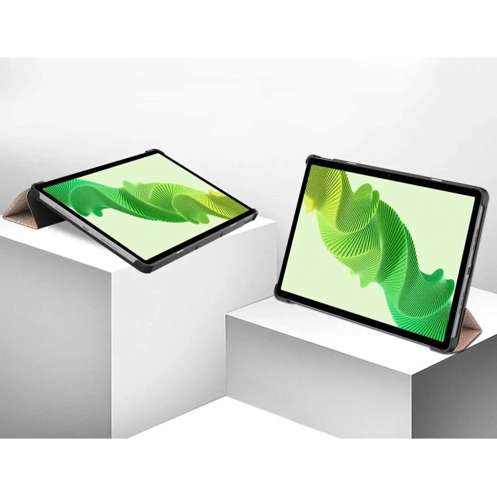 Etui z klapką Bizon Case Tab Croc do Realme Pad 2 11.5 różowozłoty