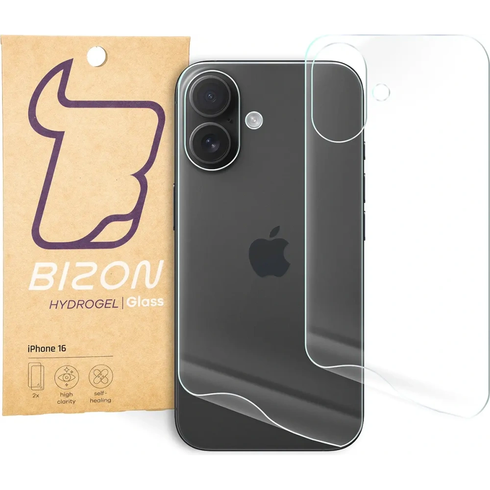 Folia hydrożelowa na tył Bizon Glass Hydrogel do Apple iPhone 16 [2 PACK]