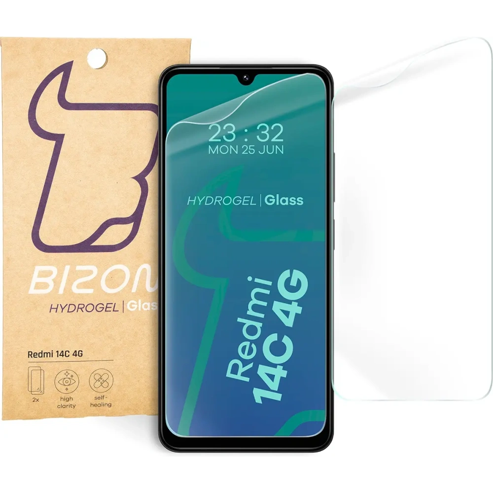Folia hydrożelowa na ekran Bizon Glass Hydrogel Front do Xiaomi Redmi 14C 4G / POCO C75 [2 PACK]