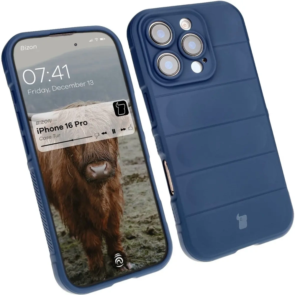 Pancerne etui Bizon Case Tur do Apple iPhone 16 Pro granatowe