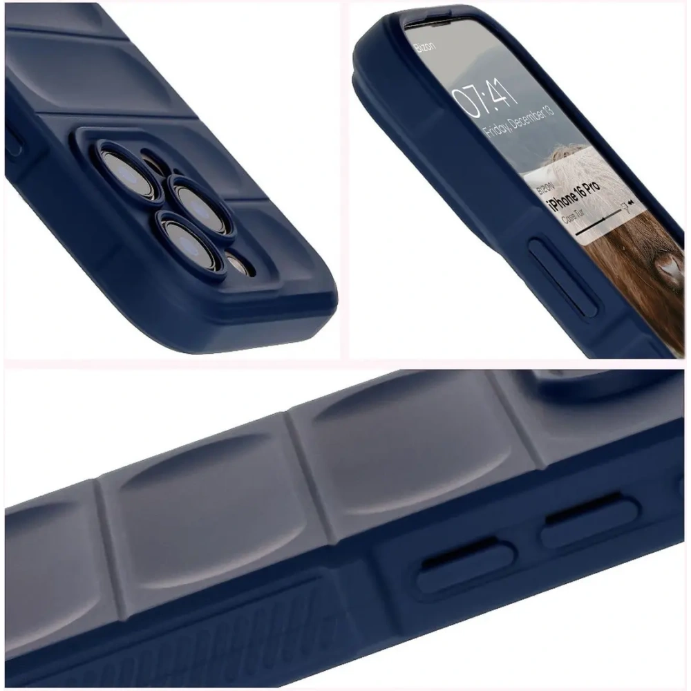 Pancerne etui Bizon Case Tur do Apple iPhone 16 Pro granatowe