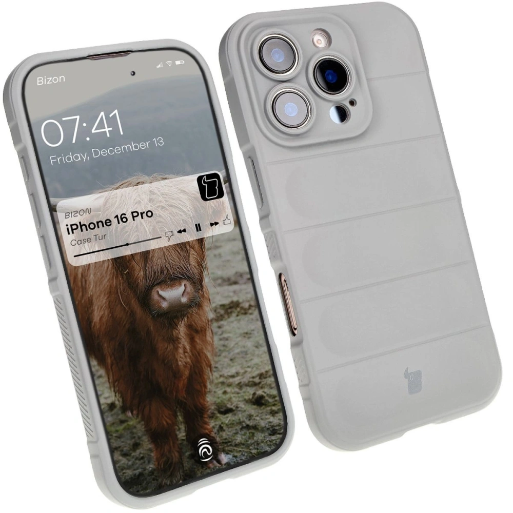 Pancerne etui Bizon Case Tur do Apple iPhone 16 Pro jasnoszare