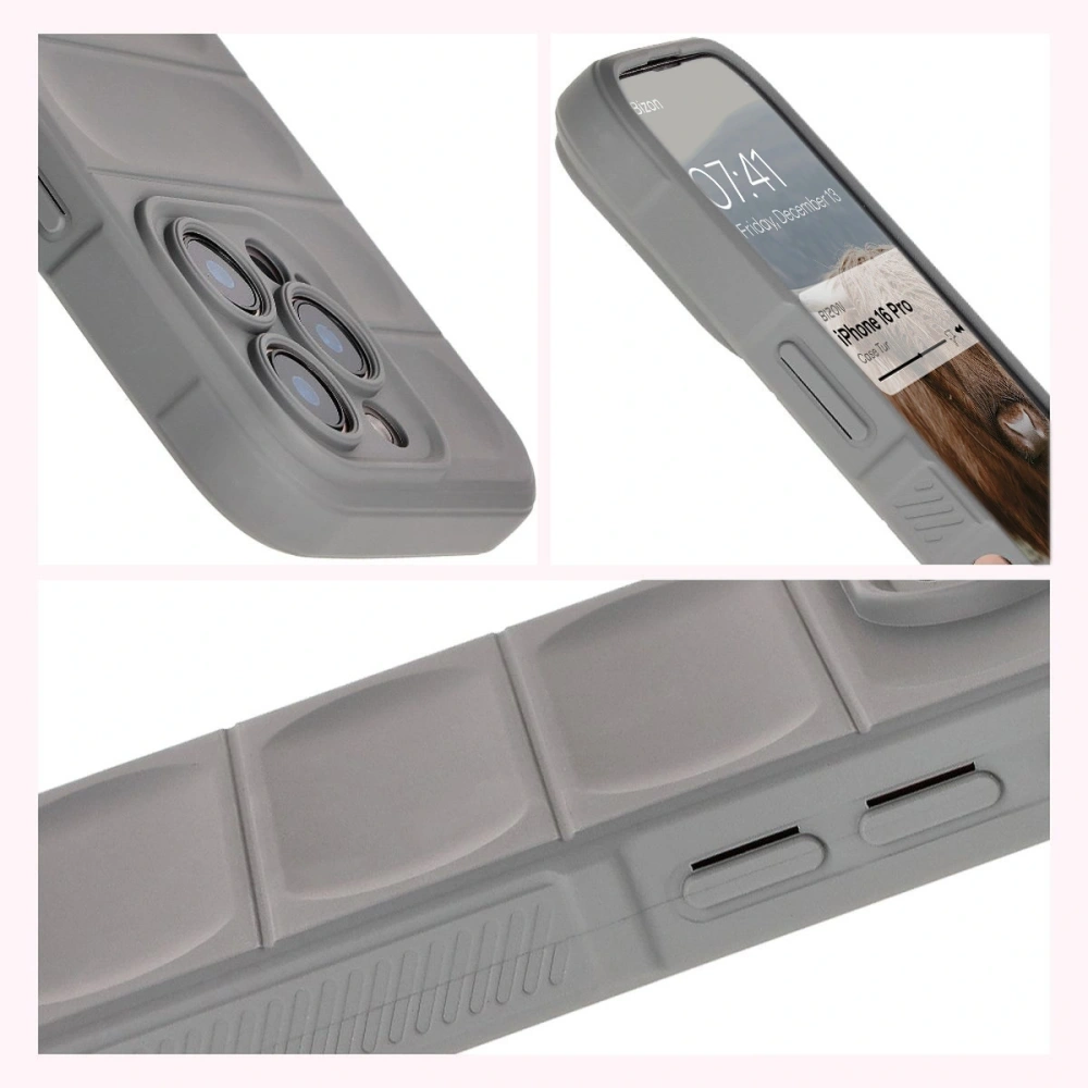 Pancerne etui Bizon Case Tur do Apple iPhone 16 Pro jasnoszare