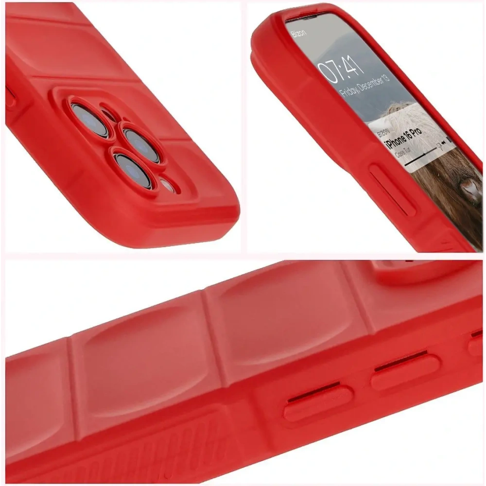 Pancerne etui Bizon Case Tur do Apple iPhone 16 Pro czerwone