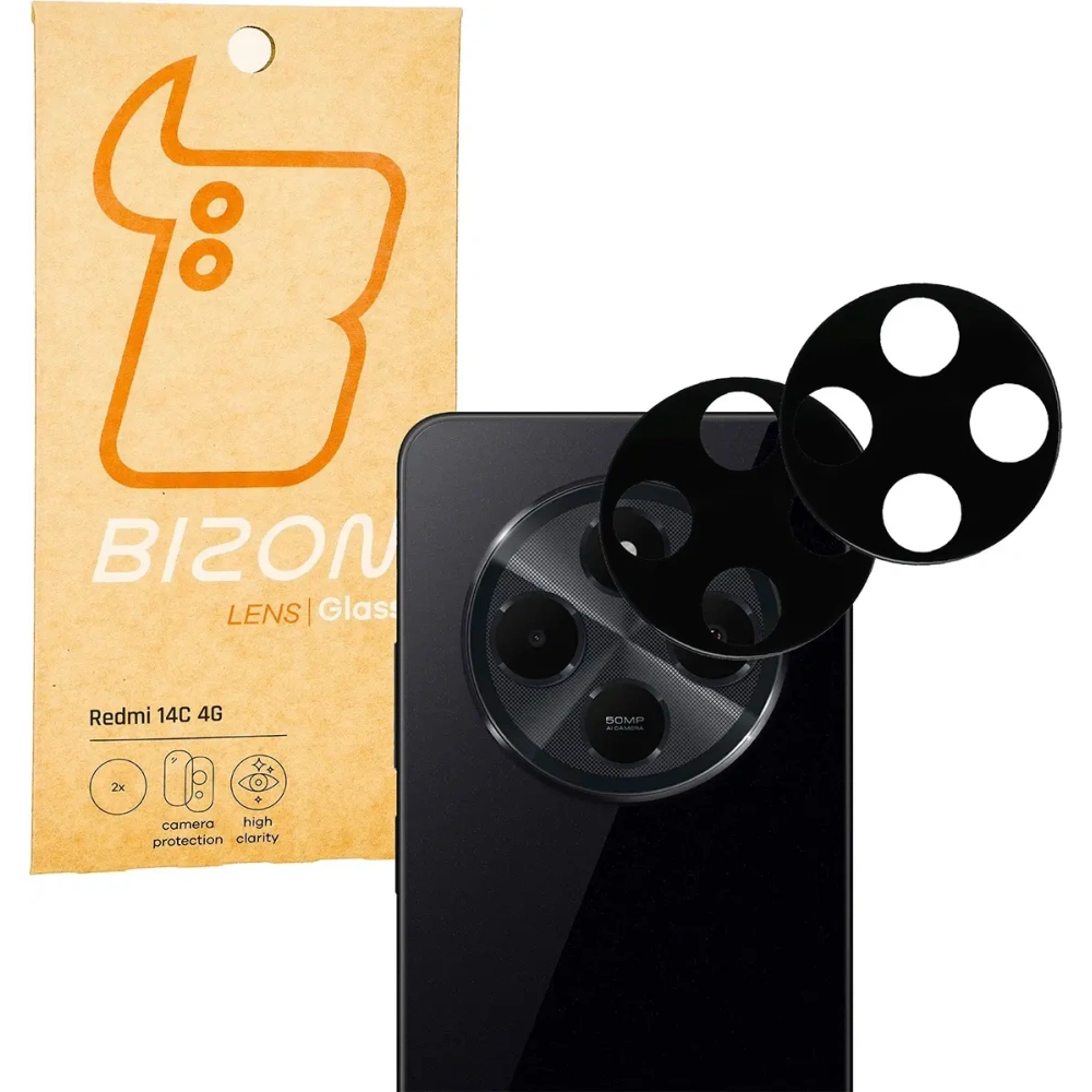 Szkło na aparat Bizon Glass Lens do Xiaomi Redmi 14C 4G / POCO C75 [2 PACK]