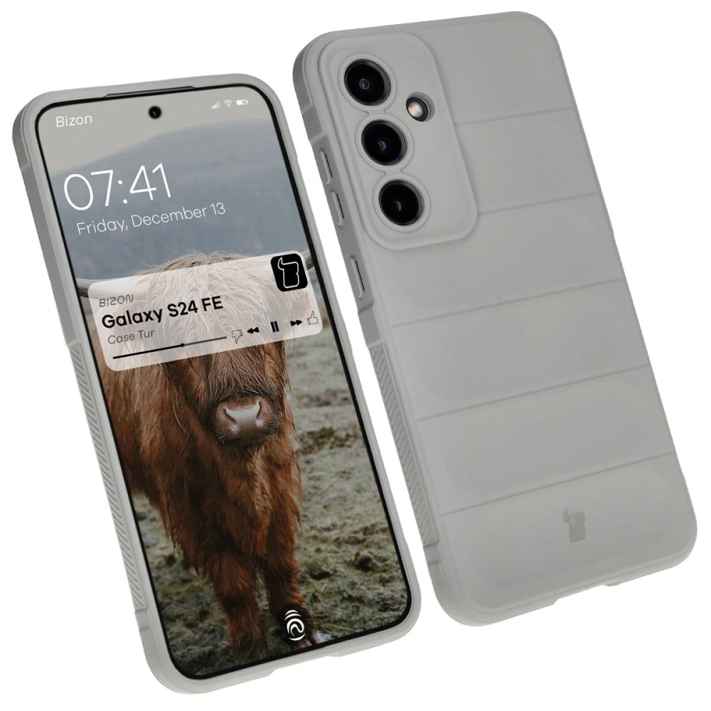 Pancerne etui Bizon Case Tur do Samsung Galaxy S24 FE jasnoszare