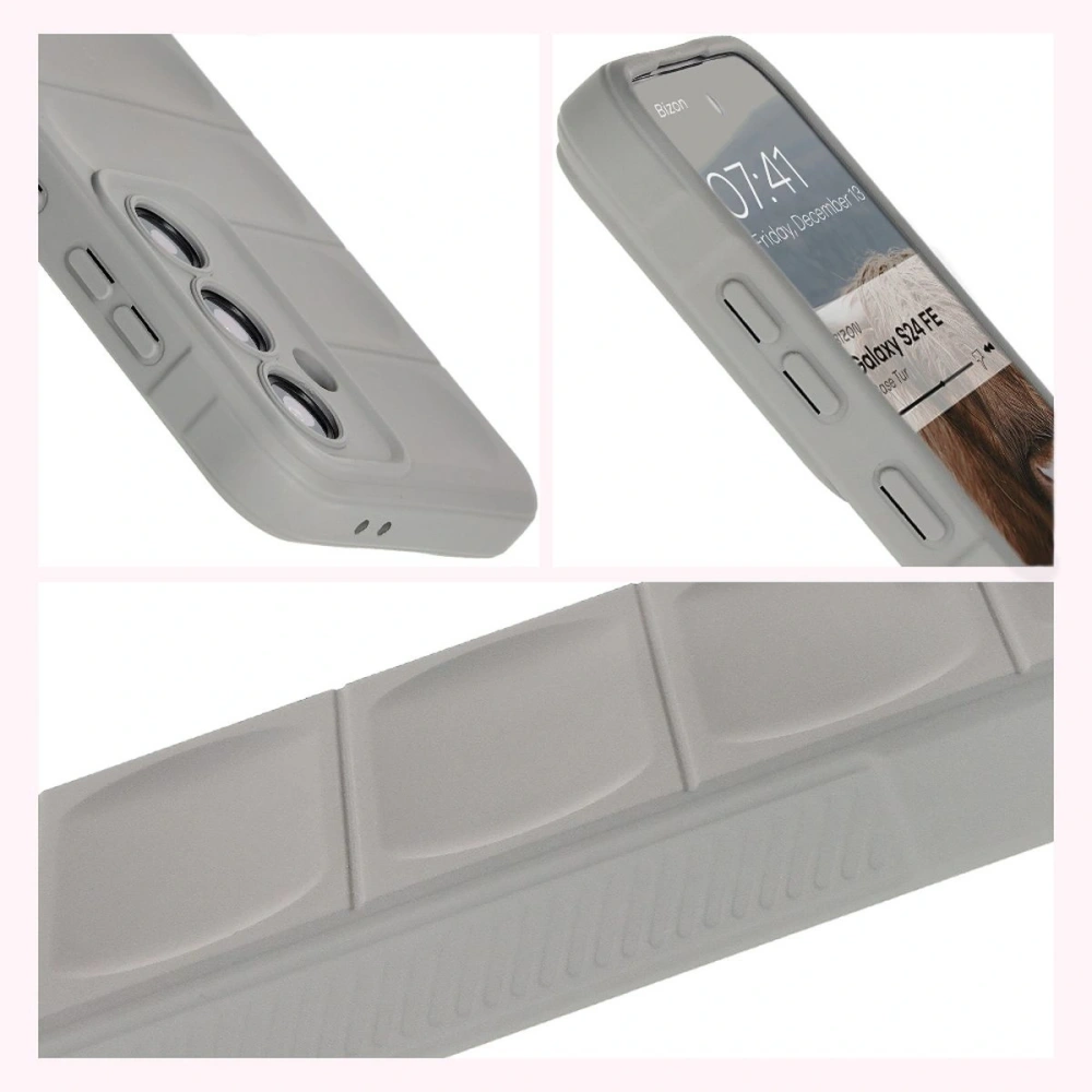 Pancerne etui Bizon Case Tur do Samsung Galaxy S24 FE jasnoszare