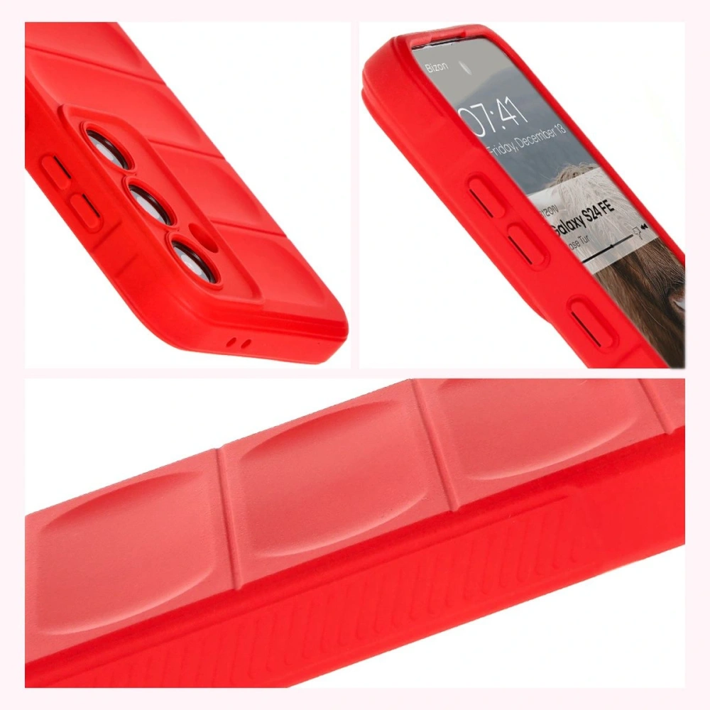 Pancerne etui Bizon Case Tur do Samsung Galaxy S24 FE czerwone