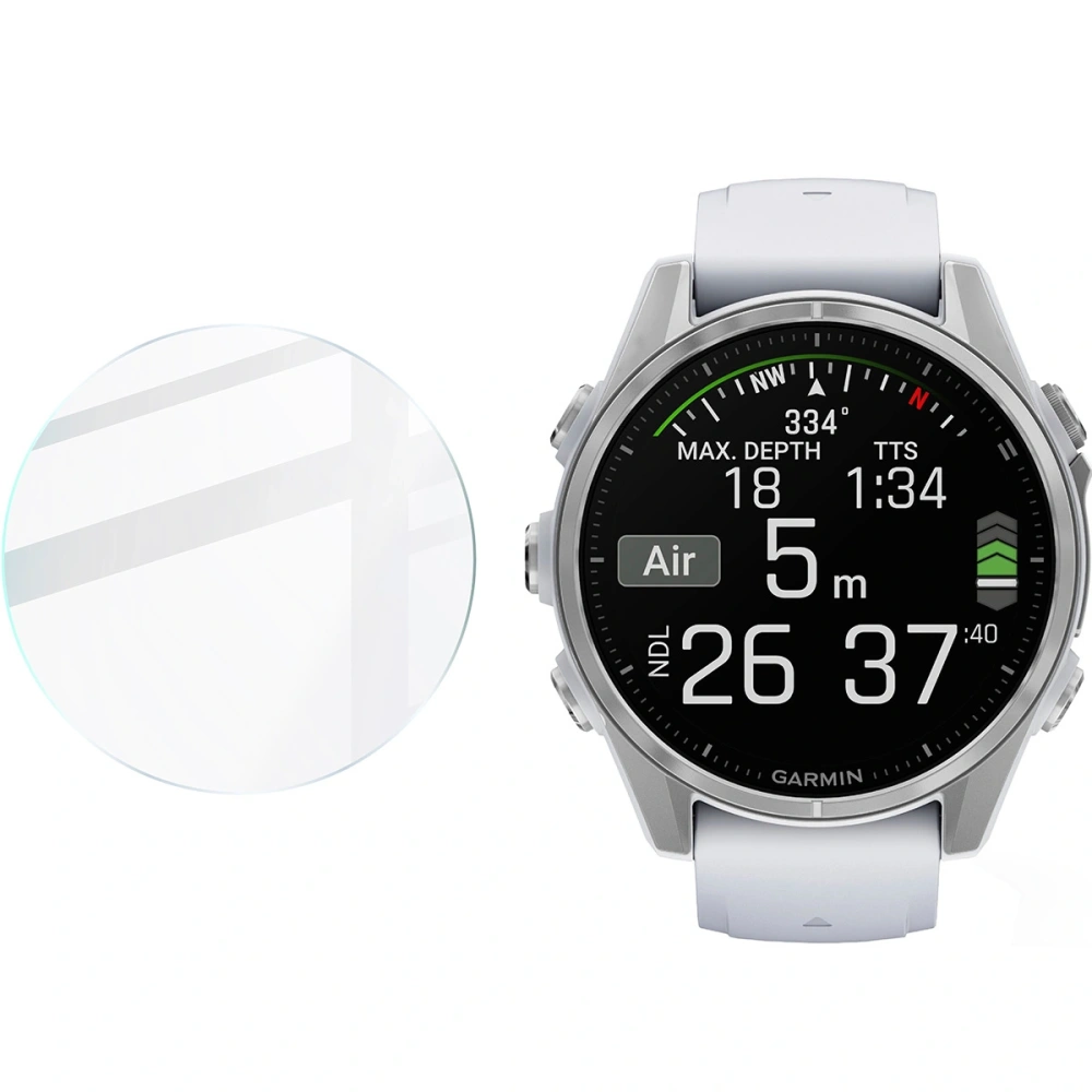 Szkło hartowane na ekran Bizon Glass Watch Clear do Garmin Fenix 8 AMOLED 43 mm