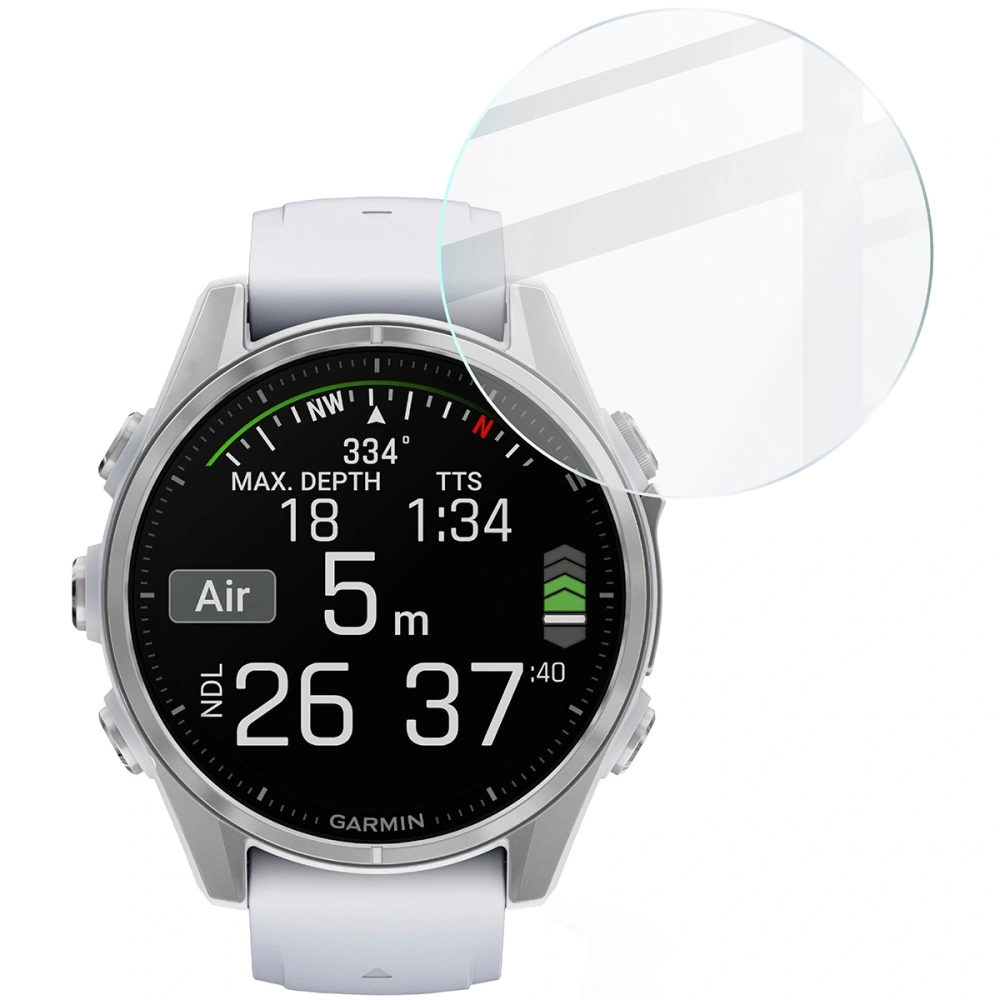 Szkło hartowane na ekran Bizon Glass Watch Clear do Garmin Fenix 8 AMOLED 43 mm