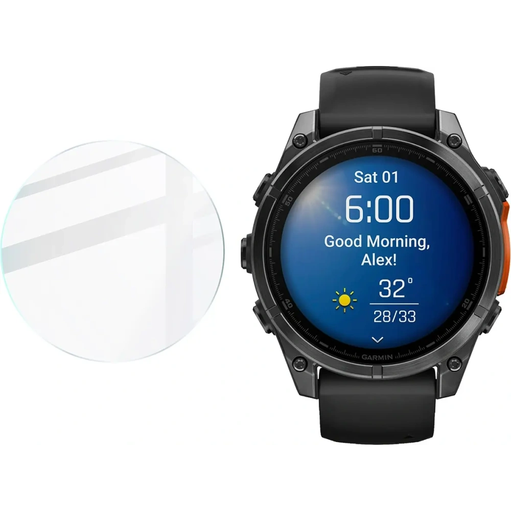 Szkło hartowane na ekran Bizon Glass Watch Clear do Garmin Fenix 8 AMOLED 47 mm