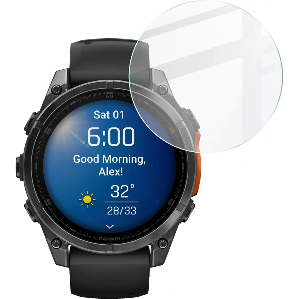 Szkło hartowane na ekran Bizon Glass Watch Clear do Garmin Fenix 8 AMOLED 47 mm