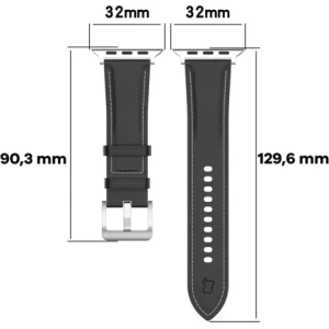 Kup Kožený pásek Bizon Strap Watch Casual do Apple Watch 38/40/41mm/S10 42mm černý - BIZ6627 - {ean13} - Sklep Home Screen