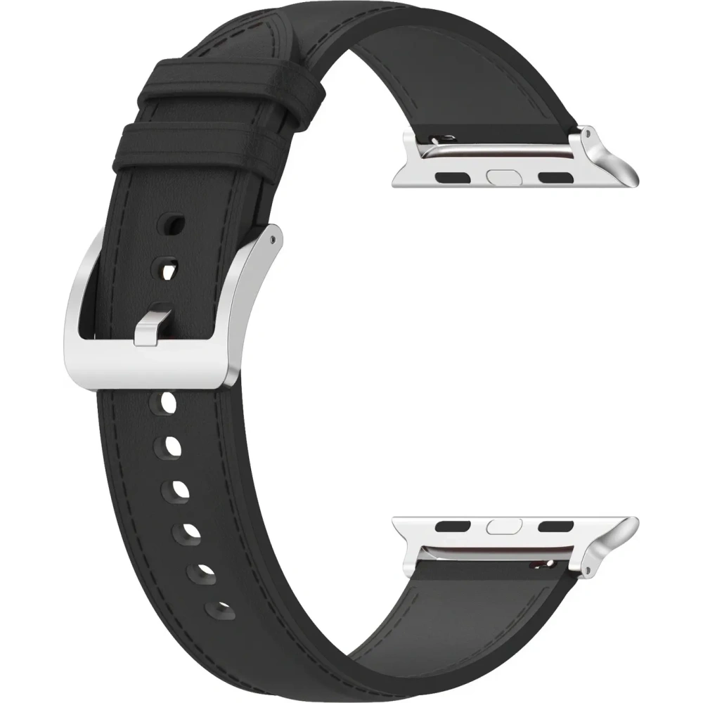 Skórzany pasek Bizon Strap Watch Casual do Apple Watch 38/40/41mm/S10 42mm czarny