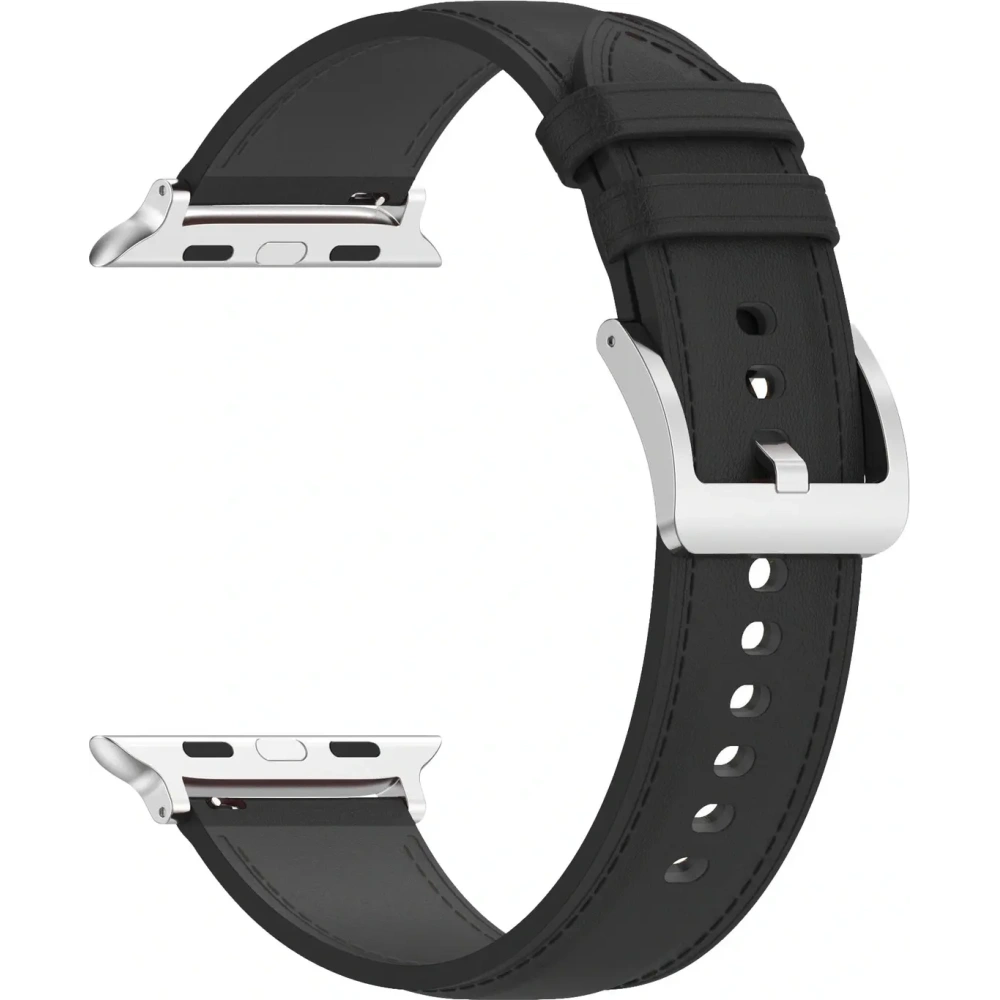 Skórzany pasek Bizon Strap Watch Casual do Apple Watch 38/40/41mm/S10 42mm czarny