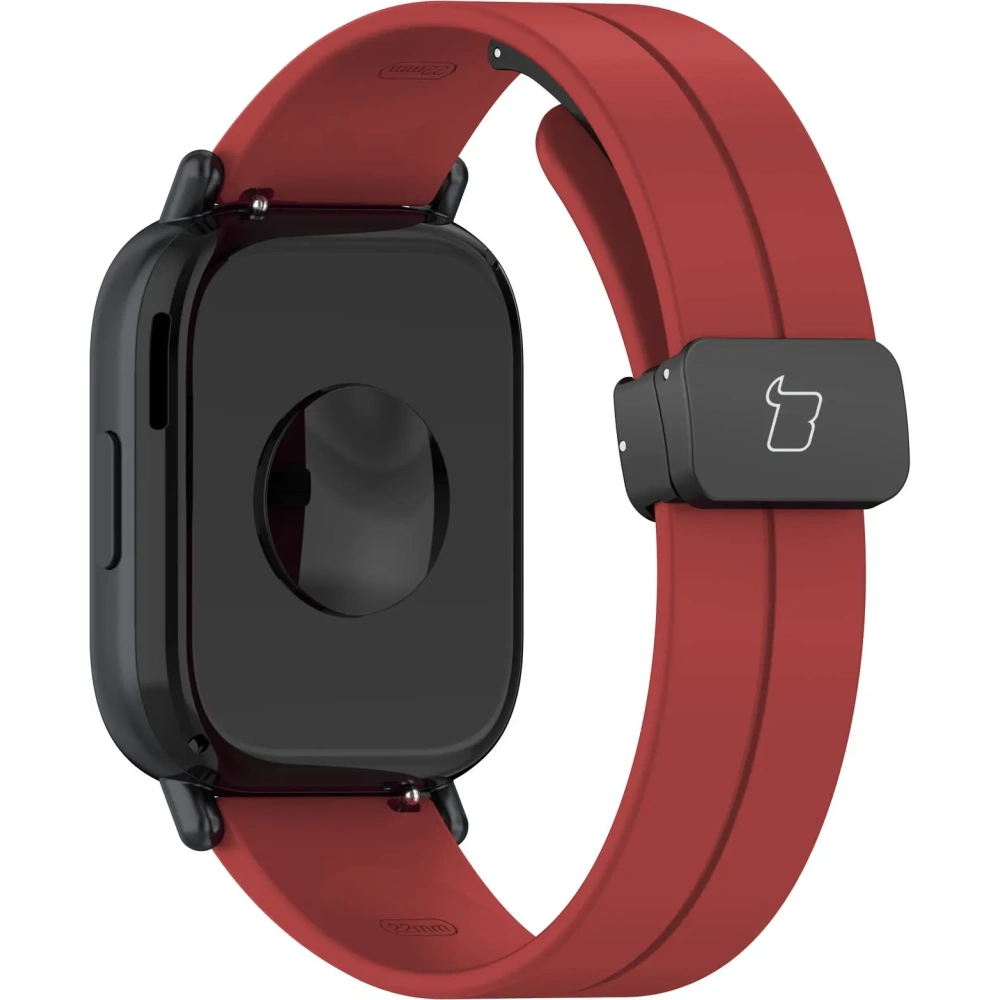 Silikonowy pasek Bizon Strap Watch Silicone 22 mm do smartwatcha burgundowy