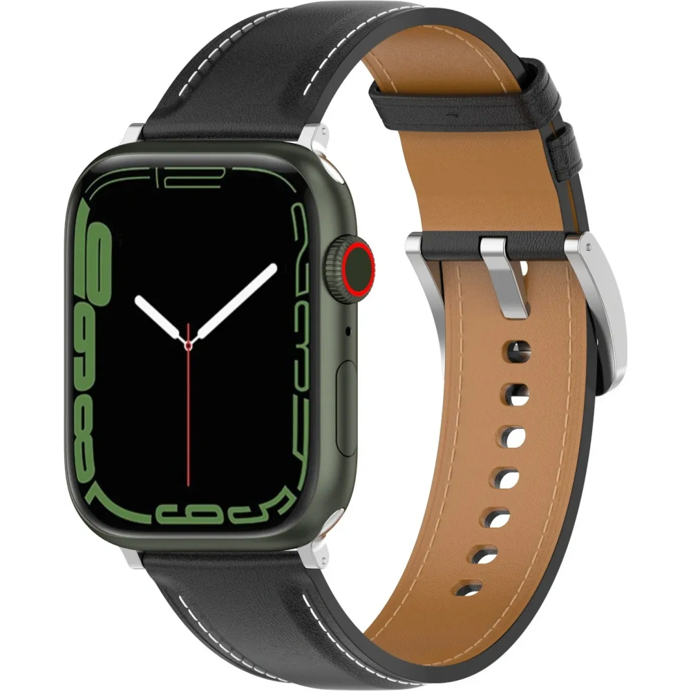 Skórzany pasek Bizon Strap Watch Casual do Apple Watch 44/45/46/49mm czarny