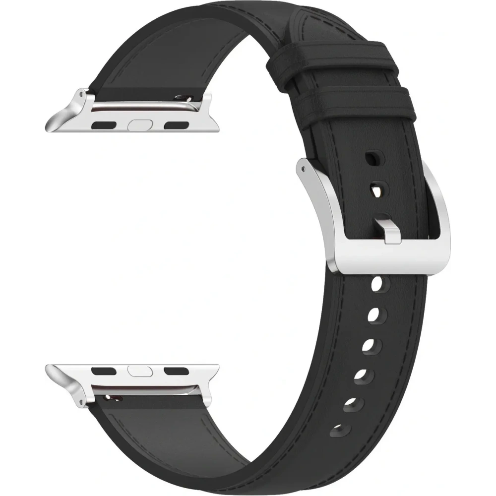 Skórzany pasek Bizon Strap Watch Casual do Apple Watch 44/45/46/49mm czarny
