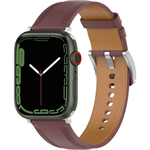 Kup Kožený pásek Bizon Strap Watch Casual pro Apple Watch 44/45/46/49mm tmavě hnědý - BIZ6630 - {ean13} - Sklep Home Screen