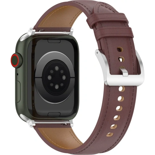 Kup Kožený pásek Bizon Strap Watch Casual pro Apple Watch 44/45/46/49mm tmavě hnědý - BIZ6630 - {ean13} - Sklep Home Screen