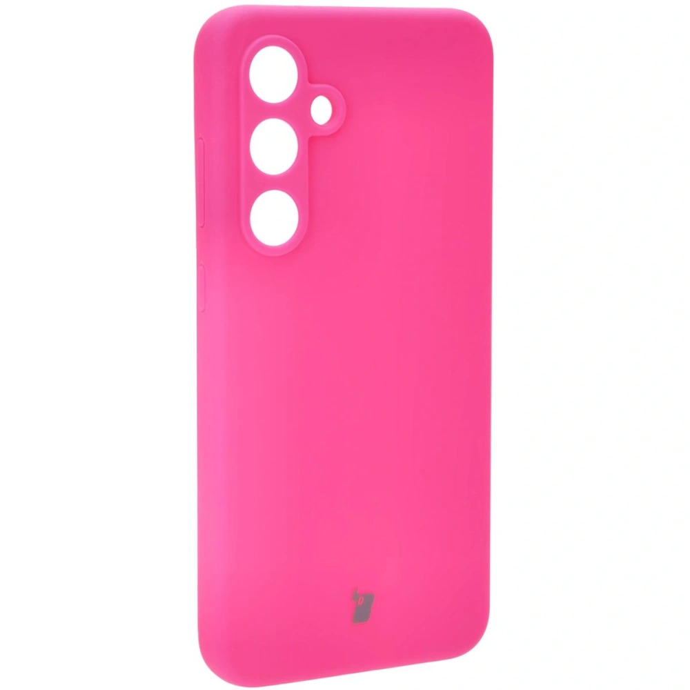 Silikonowe etui Bizon Soft Case do Samsung Galaxy S24 FE neonowo-różowe