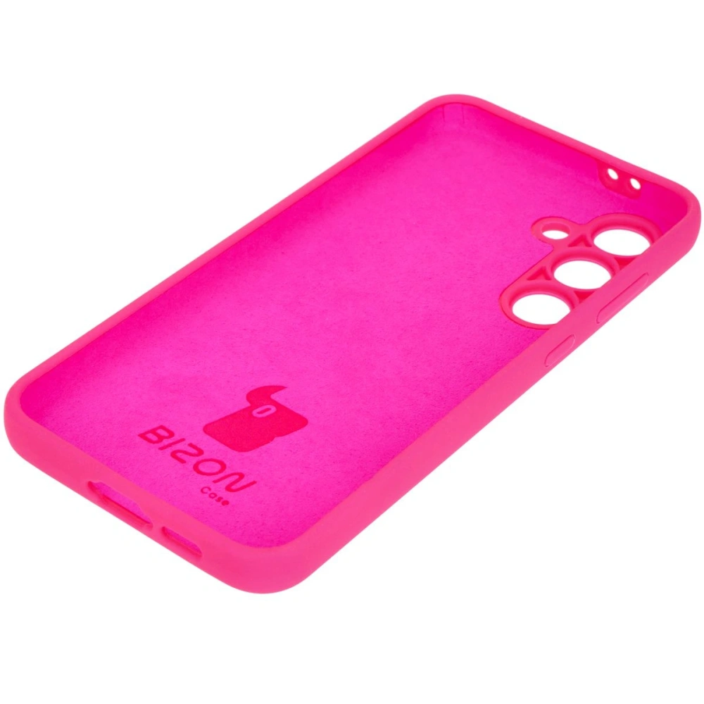 Silikonowe etui Bizon Soft Case do Samsung Galaxy S24 FE neonowo-różowe