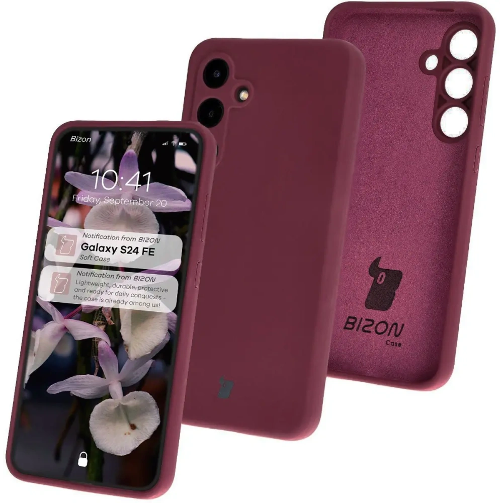 Silikonowe etui Bizon Soft Case do Samsung Galaxy S24 FE ciemnofioletowe