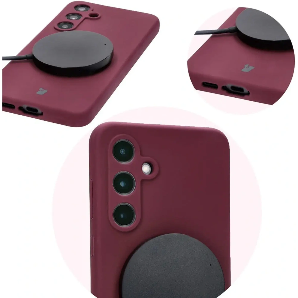 Silikonowe etui Bizon Soft Case do Samsung Galaxy S24 FE ciemnofioletowe