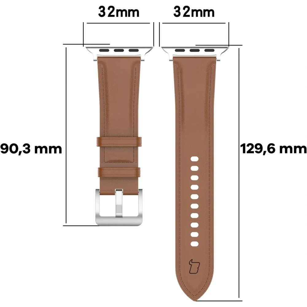 Skórzany pasek Bizon Strap Watch Casual do Apple Watch 38/40/41mm/S10 42mm jasnobrązowy