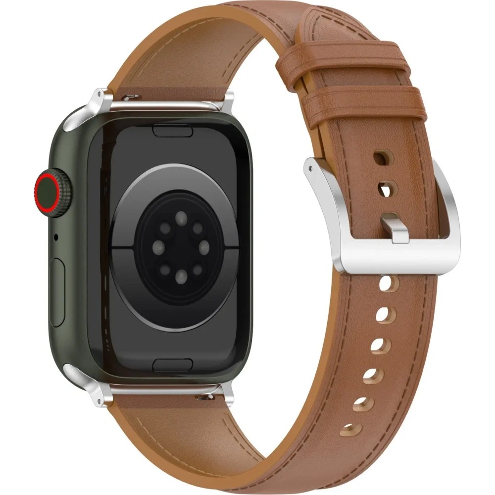 Skórzany pasek Bizon Strap Watch Casual do Apple Watch 38/40/41mm/S10 42mm jasnobrązowy