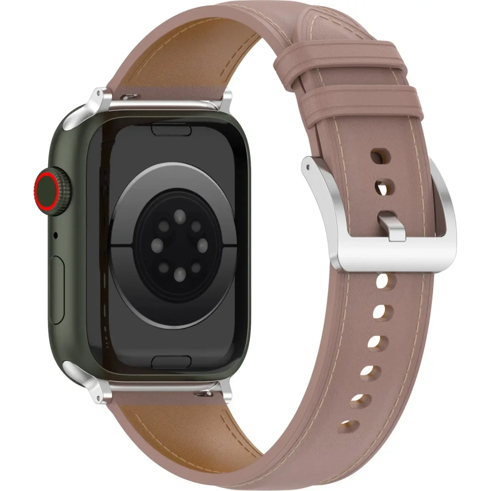 Skórzany pasek Bizon Strap Watch Casual do Apple Watch 38/40/41mm/S10 42mm różowy