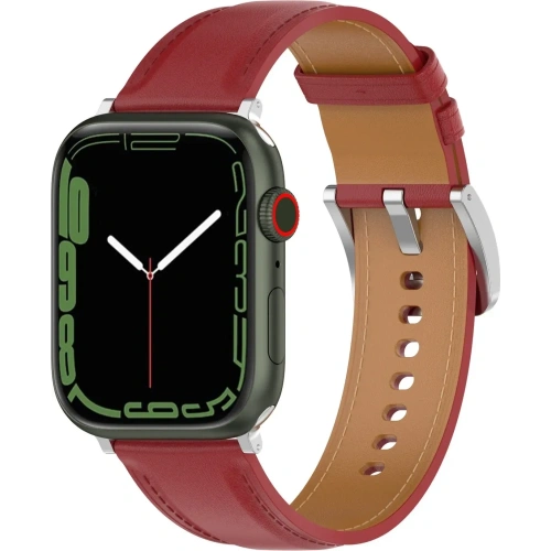 Kup Kožený pásek Bizon Strap Watch Casual do Apple Watch 38/40/41mm/S10 42mm červený - BIZ6639 - {ean13} - Sklep Home Screen