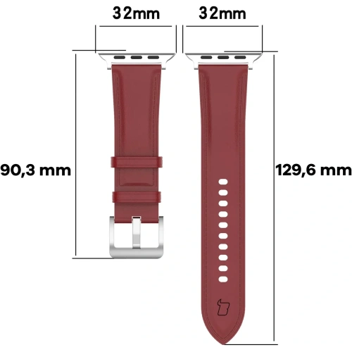 Kup Kožený pásek Bizon Strap Watch Casual do Apple Watch 38/40/41mm/S10 42mm červený - BIZ6639 - {ean13} - Sklep Home Screen