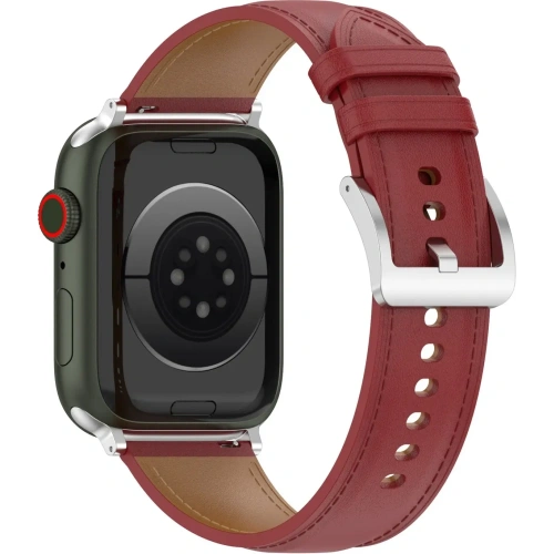 Kup Kožený pásek Bizon Strap Watch Casual do Apple Watch 38/40/41mm/S10 42mm červený - BIZ6639 - {ean13} - Sklep Home Screen