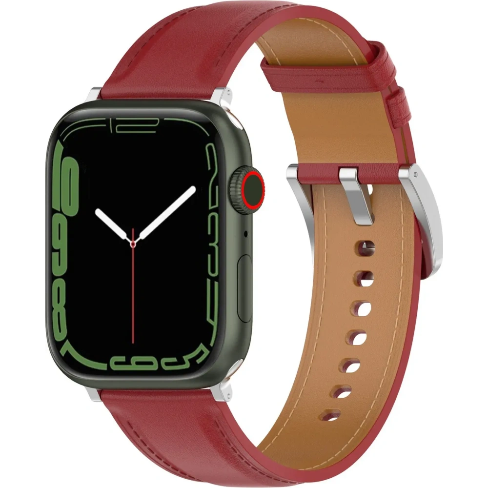 Skórzany pasek Bizon Strap Watch Casual do Apple Watch 44/45/46/49mm czerwony