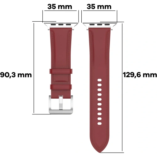 Kup Kožený pásek Bizon Strap Watch Casual do Apple Watch 44/45/46/49mm červený - BIZ6642 - {ean13} - Sklep Home Screen