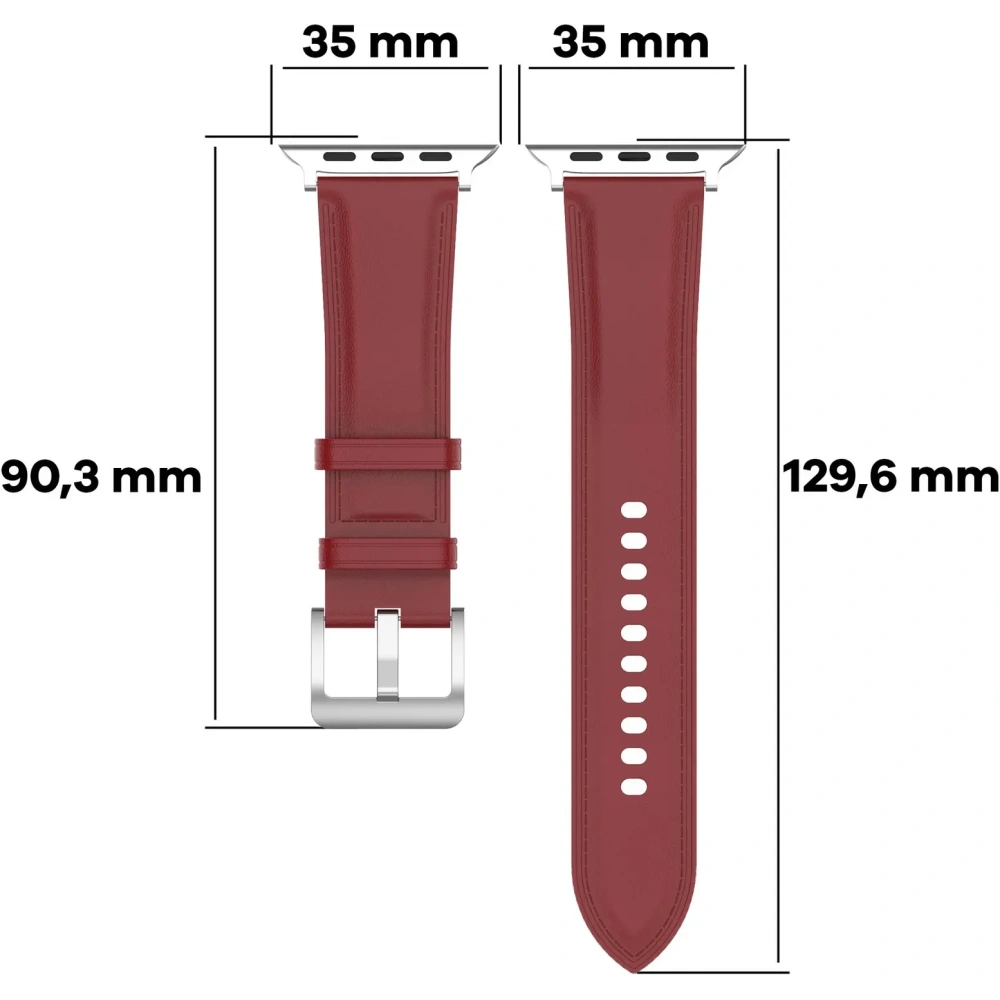Skórzany pasek Bizon Strap Watch Casual do Apple Watch 44/45/46/49mm czerwony