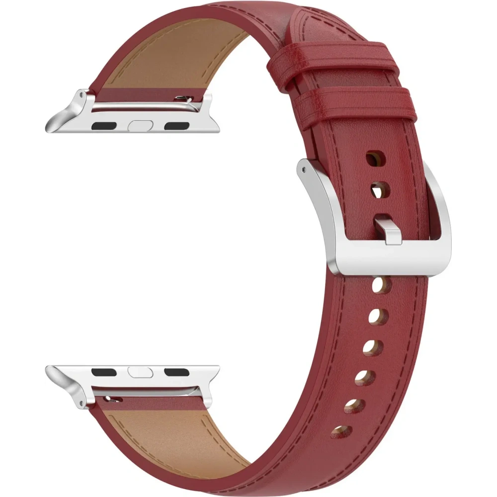 Skórzany pasek Bizon Strap Watch Casual do Apple Watch 44/45/46/49mm czerwony