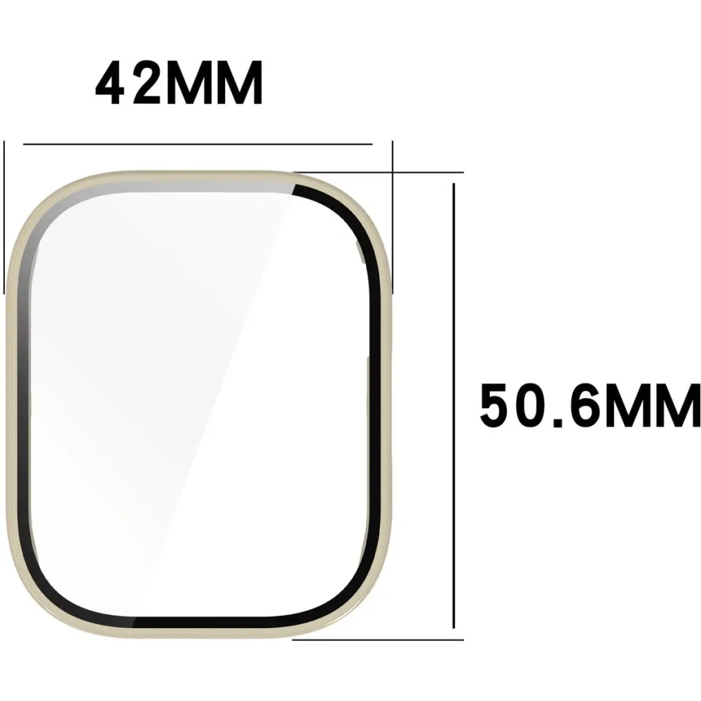 Etui ze szkłem do zegarka Bizon Case+Glass Watch do Xiaomi Redmi Watch 5 Lite beżowe