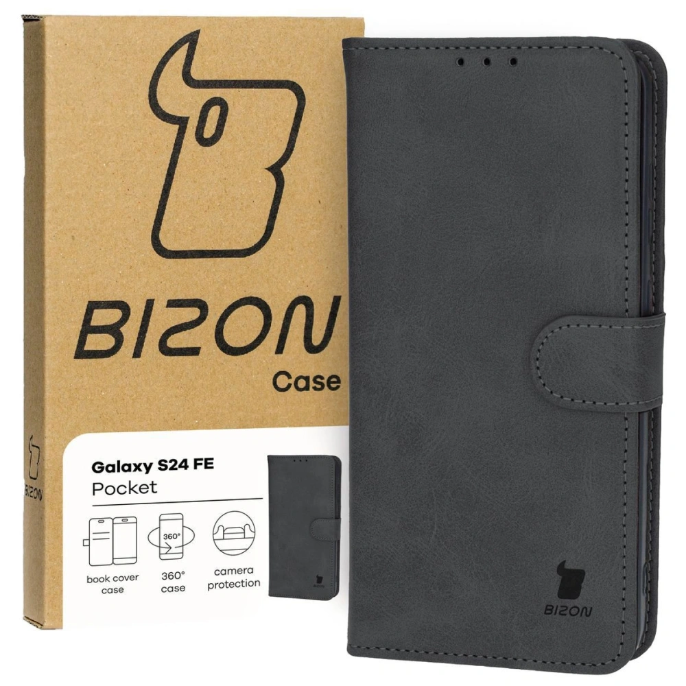 Etui z klapką Bizon Case Pocket do Samsung Galaxy S24 FE czarne