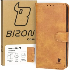 Kup Etui z klapką Bizon Case Pocket do Samsung Galaxy S24 FE brązowe - BIZ6665 - {ean13} - Sklep Home Screen