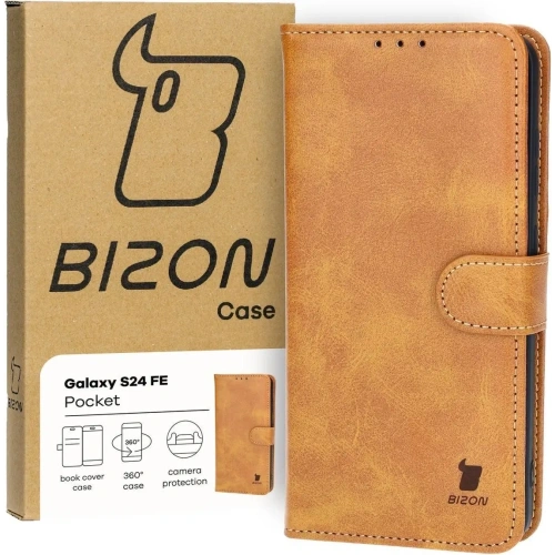 Kup Etui z klapką Bizon Case Pocket do Samsung Galaxy S24 FE brązowe - BIZ6665 - {ean13} - Sklep Home Screen