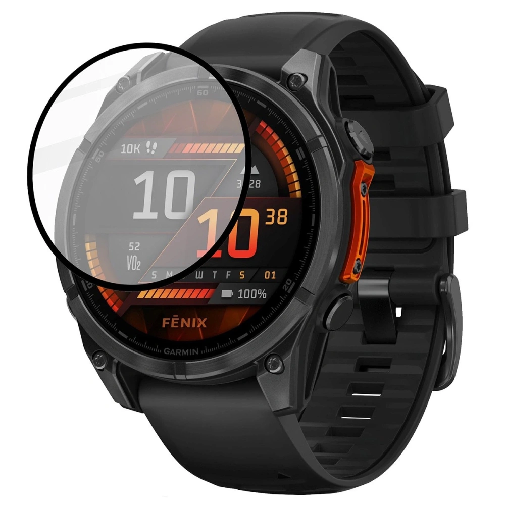 Szkło hybrydowe Bizon Glass Watch Edge Hybrid do Garmin Fenix 8 AMOLED 47 mm czarne