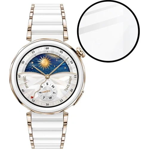 Kup Szkło hybrydowe Bizon Glass Watch Edge Hybrid do Huawei Watch GT 5 Pro 42 mm czarne - BIZ6667 - {ean13} - Sklep Home Screen