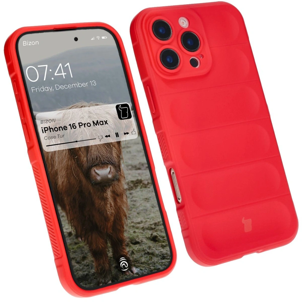 Pancerne etui Bizon Case Tur do Apple iPhone 16 Pro Max czerwone