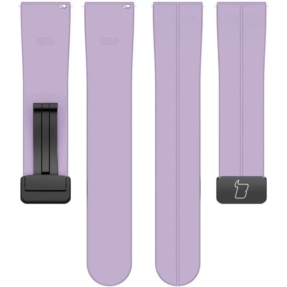 Silikonowy pasek Bizon Strap Watch Silicone 22 mm do smartwatcha lawendowy