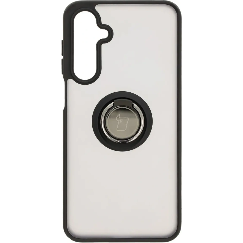 Etui z uchwytem na palec Bizon Case Hybrid Ring do Samsung Galaxy A16 4G/5G przydymione z czarną ramką