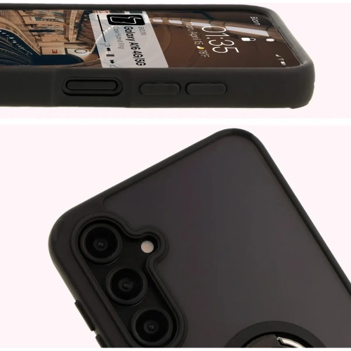 Kup Etui s úchopem na prst Bizon Case Hybrid Ring do Samsung Galaxy A16 4G/5G kouřové s černým rámem - BIZ6674 - {ean13} - Sklep Home Screen