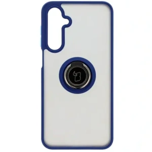 Kup Etui s držákem na prst Bizon Case Hybrid Ring do Samsung Galaxy A16 4G/5G kouřové s modrým rámem - BIZ6675 - {ean13} - Sklep Home Screen