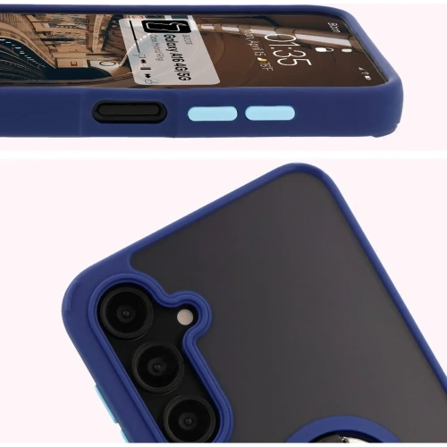 Kup Bizon Case Hybrid Ring Samsung Galaxy A16 4G/5G fumuriu cu un cadru albastru închis - BIZ6675 - {ean13} - Sklep Home Screen